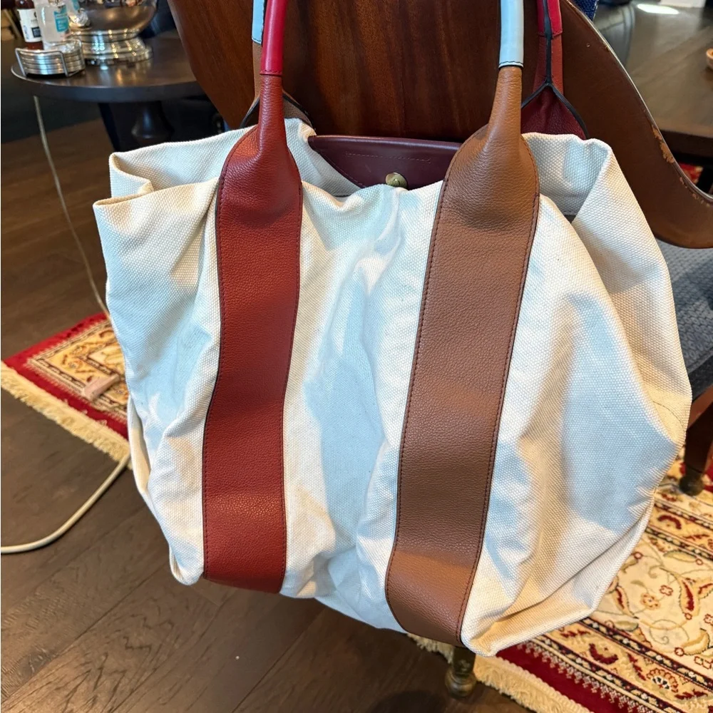See By Chloe White and Brown Structured Tote - Picture 4 of 10